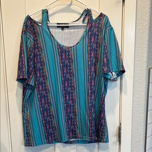 Multi Colored eyelet Top